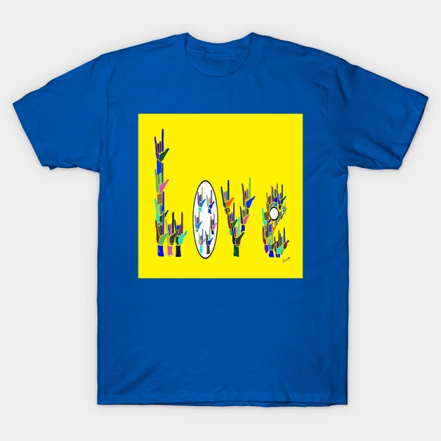 ASL Love Hands T-Shirt by EloiseART